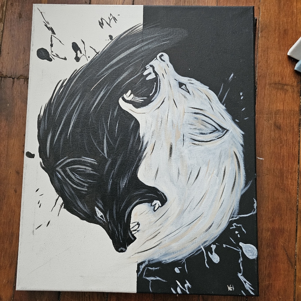 16x20 wolf painting